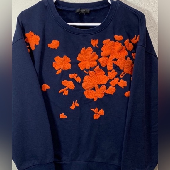 J. Crew Floral embroidered crew neck sweatshirt - Picture 8 of 16